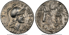 Cnaeus Pompeius Junior (46-45 BC). AR denarius (19mm, 3.93 gm, 6h). NGC AU 5/5 - 3/5. Uncertain mint in Spain (Corduba), summer 46 BC-spring 45 BC. M•...