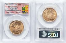 George V gold 10 Dollars 1914 MS63+ PCGS, Ottawa mint, KM27, Fr-3. Canadian Gold Reserve. HID09801242017 © 2024 Heritage Auctions | All Rights Reserve...