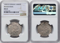 Brandenburg. Friedrich III 18 Groschen 1698-SD MS63 NGC, Konigsberg mint, KM611. Also known as Tympf. First year of three year type and scarce in mint...