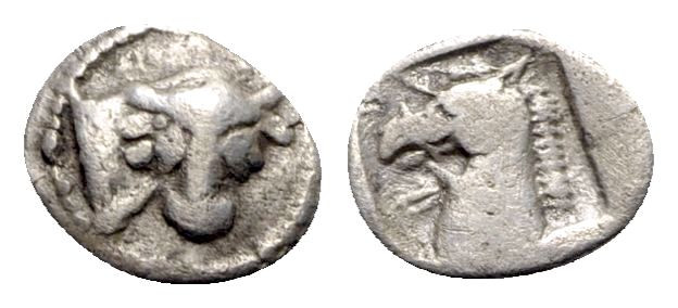 Thessaly, Pharkadon, c. 462/1-460 BC. AR Obol (11mm, 0.84g, 6h). Head and neck o...