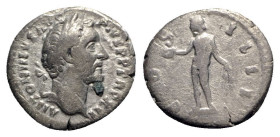 Antoninus Pius (138-161). AR Denarius (17mm, 2.89g, 12h). Rome, 148-9. Laureate head r. R/ Genius standing l., holding patera and two grain ears. RIC ...