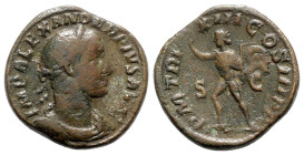 Severus Alexander (222-235). Æ Sestertius (31mm, 21.31g, 12h). Rome, AD 234. Laureate, draped and cuirassed bust r. R/ Sol advancing l., raising hand ...