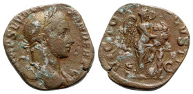 Severus Alexander (222-235). Æ Sestertius (29mm, 14.61g, 12h). Rome, AD 230. Laureate head r., slight drapery on l. shoulder. R/ Victory standing r., ...