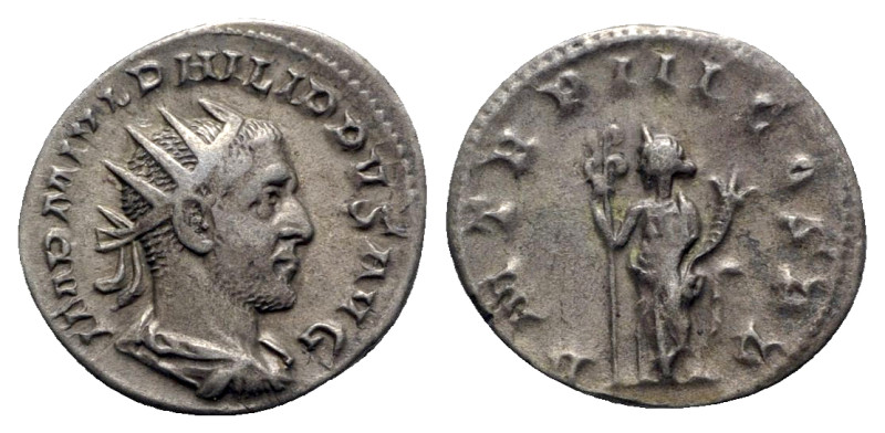 Philip I (244-249). AR Antoninianus (22mm, 3.55g, 6h). Rome, AD 246. Radiate, dr...