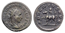 Trajan Decius (249-251). AR Antoninianus (22mm, 3.73g, 1h). Rome, AD 250. Radiate and cuirassed bust r. R/ Decius on horseback l. RIC IV 11b; RSC 4. D...