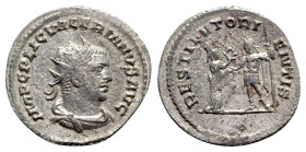 Valerian I (253-260). Antoninianus (23mm, 3.39g, 6h). Samosata, 256-260. Radiate, draped and cuirassed bust r. R/ The Orient standing r., presenting w...