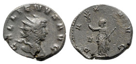 Gallienus (253-268). Antoninianus (20mm, 3.59g, 12h). Rome, 264-7. Radiate head r. R/ Pax standing l., holding olive branch and transverse sceptre; V ...