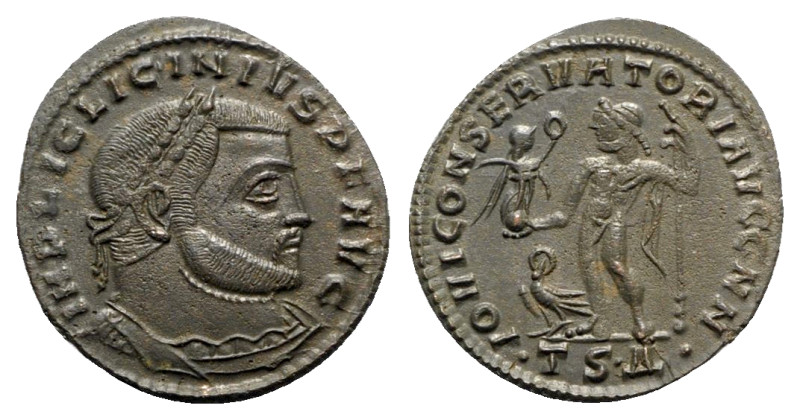 Licinius I (308-324). Æ Follis (24mm, 2.91g, 12h). Thessalonica, 312-3. Laureate...