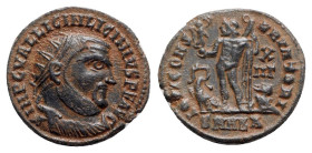 Licinius I (308-324). Æ Follis (19mm, 3.10g, 11h). Alexandria, 321-4. Radiate, draped and cuirassed bust r. R/ Jupiter standing l., holding crowning V...