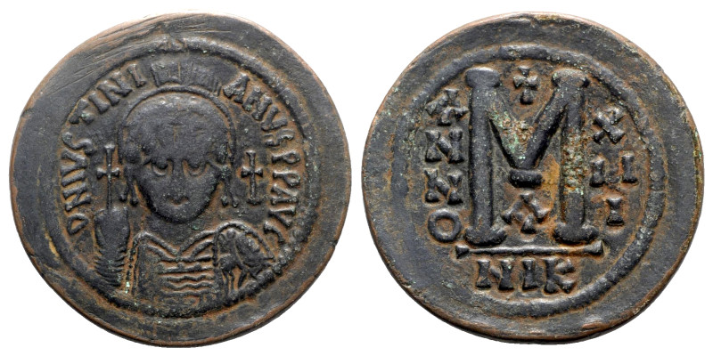Justinian I (527-565). Æ 40 Nummi (41mm, 20.88g, 6h). Nicomedia, year 13 (539/40...
