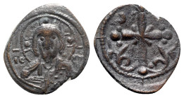 Anonymous, time of Nicephorus III (1078-1081). Æ 40 Nummi (24mm, 3.86g, 6h). Constantinople. Bust of Christ Pantokrator facing, raising hand in benedi...