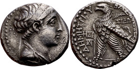 PHOENICIA: Tyre - Demetrius II Nikator (Seleukid King: 144 – 138 BC and 129-126 BC ) AR Tetradrachm (Shekel ) Minted Year: 168 (144 BC) Obverse: Drape...