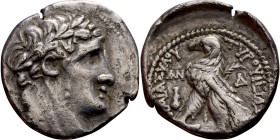 PHOENICIA: Tyre - Autonomy Issue (126 – 65 BC ) AR Didrachm Minted Year: 51 (75 BC) Obverse: Laureate bust of Melkart right Reverse: TYPOY IEPAΣ KAI A...