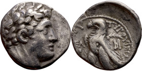 PHOENICIA: Tyre - Autonomy Issue (126 – 65 BC ) AR Didrachm Minted Year: 35 (91 BC) Obverse: Laureate bust of Melkart right Reverse: TYPOY IEPAΣ KAI A...