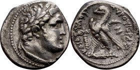 PHOENICIA: Tyre - Autonomy Issue (126 – 65 BC ) AR Didrachm Obverse: Laureate bust of Melkart right Reverse: TYPOY IEPAΣ KAI AΣYΛOY (of Tyre the holy ...