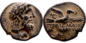 Ptolemaios (Tetrarch of Chalkis: 1 th century BC) bronze coin. Obverse: Laureate head of Zeus right. Reverse: ΠΤΟΛΕΜΑΙΟΥ ΤΕΤΡΑΡΧΗ, Eagle flying right,...