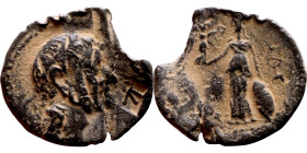 Lysanias (Tetrarch of Chalkis: 40-36 BC) bronze coin. Obverse: Diademed head of Ptolemaios of Chalkis (his father) right Reverse: ΛYΣANIOY TEPAPXOY KA...