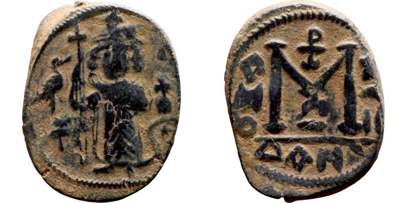 al-Malik ibn Marwan (687-705), Constans II style folis Obverse: Imperial figure ...