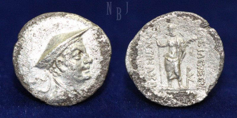 BACTRIAN KINGDOM: Antimachus I (Antimachos) c. 174-165 BCE, Silver Obol. Diademe...