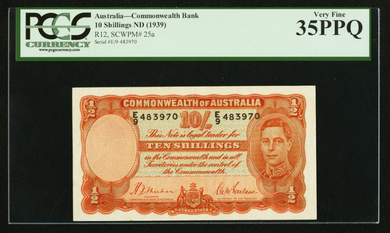 Australia Commonwealth of Australia 10 Shillings ND (1939) Pick 25a R12 PCGS Ver...