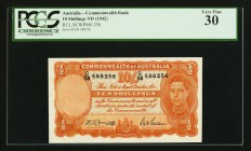 Australia Commonwealth Bank of Australia 10 Shillings ND (1942) Pick 25b R13 PCGS Very Fine 30. 

HID09801242017