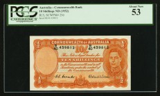 Australia Commonwealth Bank of Australia 10 Shillings ND (1952) Pick 25d R15 PCGS About New 53. 

HID09801242017