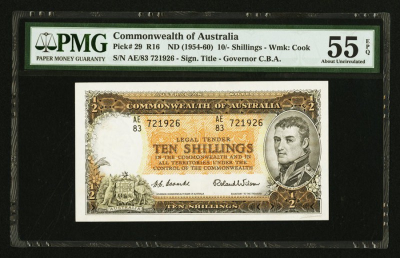 Australia Commonwealth Bank of Australia 10 Shillings ND (1954-60) Pick 29 R16 P...