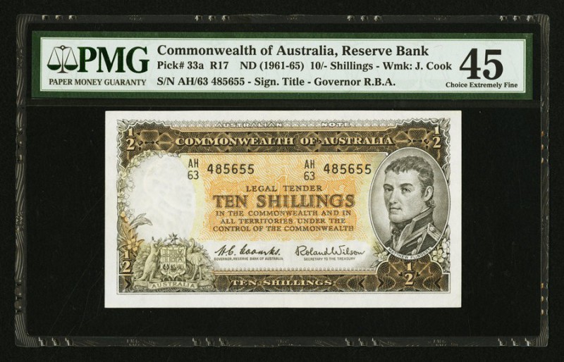 Australia Reserve Bank of Australia 10 Shillings ND (1961-65) Pick 33a R17 PMG C...