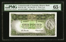 Australia Reserve Bank of Australia 1 Pound ND (1961-65) Pick 34a R34 PMG Gem Uncirculated 65 EPQ. 

HID09801242017