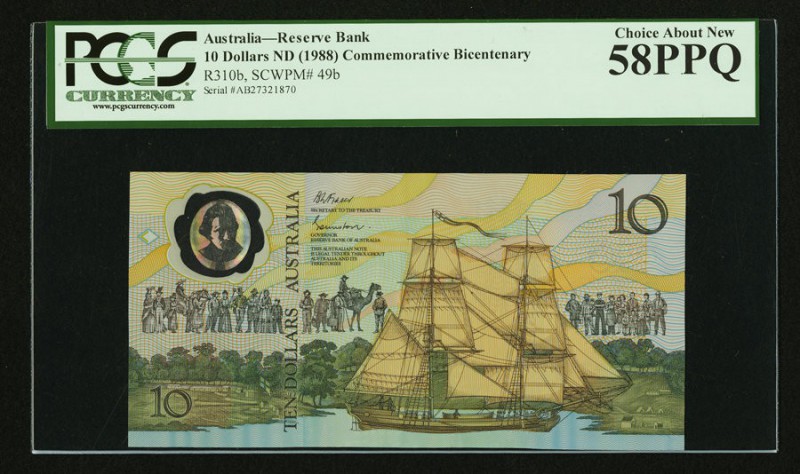 Australia Australia Reserve Bank 10 Dollars ND (1988) Pick 49b R310b Commemorati...