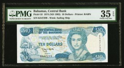 Bahamas Central Bank 10 Dollars 1974 (ND 1992) Pick 53 PMG Choice Very Fine 35 EPQ. 

HID09801242017