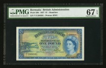Bermuda Bermuda Government 1 Pound 1.5.1957 Pick 20b PMG Superb Gem Unc 67 EPQ. 

HID09801242017
