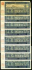 Bohemia and Moravia Protectorate of Bohemia and Moravia 100 Korun 1940 Pick 6a(4); 6s(4) Eight Examples Fine-Uncirculated. A perforated "Neplatne" is ...