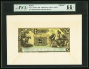Bolivia Banco Nacional de Bolivia 5 Bolivianos 1.1.1892 Pick S212fp Proof PMG Gem Uncirculated 66 EPQ. Five POCs.

HID09801242017
