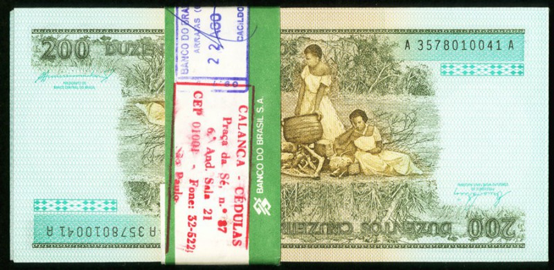 Brazil Banco Central Do Brasil 200 Cruzeiros ND (1984) Pick 199b 96 Examples Cho...