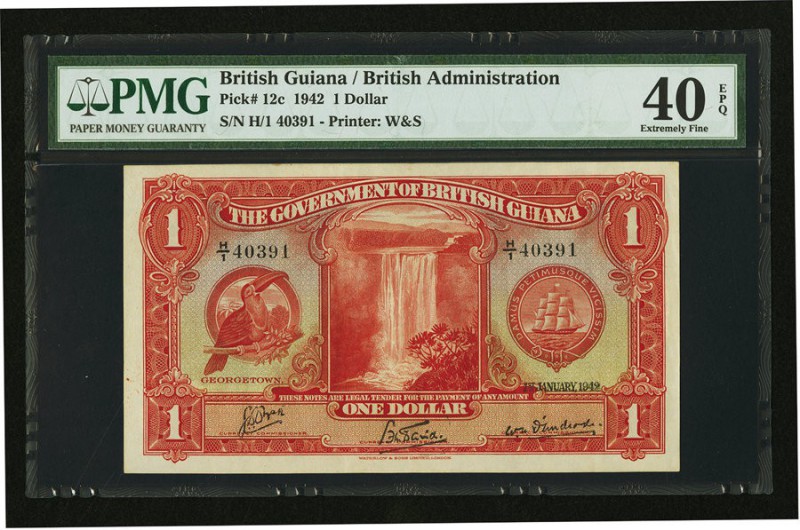 British Guiana Government of British Guiana 1 Dollar 1.1.1942 Pick 12c PMG Extre...