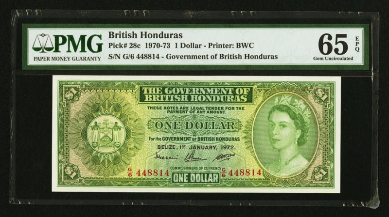 British Honduras Government of the British Honduras 1 Dollar 1.1.1972 Pick 28c P...