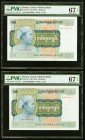 Burma Union Bank of Burma 100 Kyats ND (1976) Pick 61 Two Consecutive Examples PMG Superb Gem Unc 67 EPQ. 

HID09801242017
