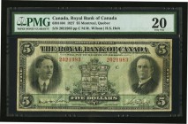Canada Montreal, PQ- Royal Bank of Canada $5 3.1.1927 Ch.# 630-14-04 PMG Very Fine 20. 

HID09801242017