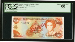 Cayman Islands Currency Board 100 Dollars 1996 Pick 20s Specimen PCGS Choice About New 55. 

HID09801242017
