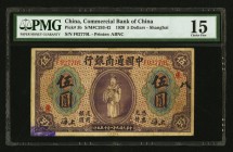 China Commercial Bank of China, Shanghai 5 Dollars 1920 Pick 3b S/M#C293-42 PMG Choice Fine 15. 

HID09801242017