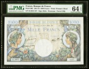 France Banque de France 1000 Francs 6.4.1944 Pick 96b PMG Choice Uncirculated 64 EPQ. 

HID09801242017