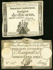 A Pair of Notes from the French Revolution. Fine or Better. 

HID09801242017