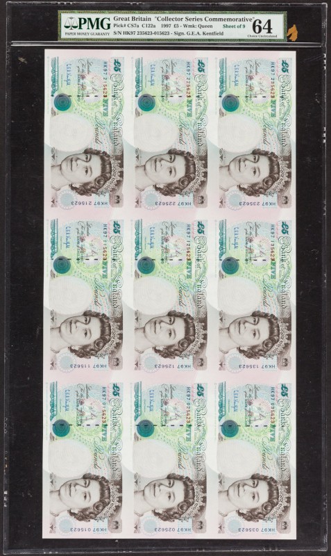 Great Britain Bank of England 5 Pounds 1997 Pick CS7a "Collector Series Commemor...