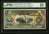 Guatemala Banco de Occidente 5 Pesos 20.11.1911 Pick S176b PMG Very Fine 25. 

HID09801242017