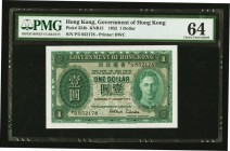 Hong Kong Government of Hong Kong 1 Dollar 1.1.1952 Pick 324b PMG Choice Uncirculated 64. 

HID09801242017