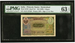 India Princely States Hyderabad 1 Rupee ND (1950) Pick S272f PMG Choice Uncirculated 63 EPQ. Staple holes at issue.

HID09801242017