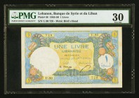 Lebanon Banque de Syrie et du Grand-Liban 1 Livre 1945-50 Pick 48 PMG Very Fine 30. Tear.

HID09801242017