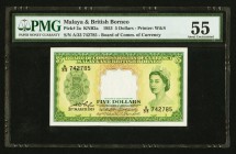 Malaya and British Borneo Board of Commissioners of Currency 5 Dollars 21.3.1953 Pick 2a PMG About Uncirculated 55. 

HID09801242017