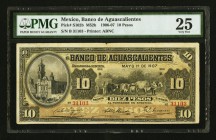 Mexico Banco De Aguascalientes 10 Pesos 1.5.1907 Pick S102b M52b PMG Very Fine 25. 

HID09801242017